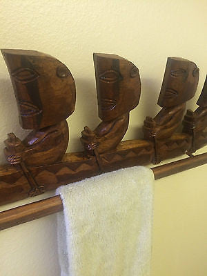 New 3' + Marquesan Outrigger Wall art or Hand Towel Hanger Smokin Tikis