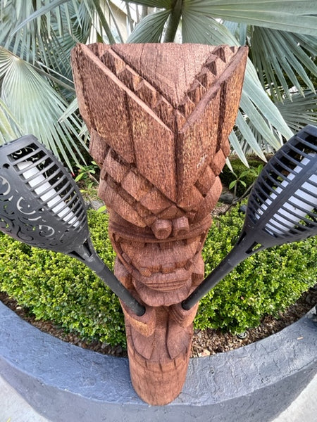 Hawaiian style Torch Holder Tiki Coconut Palm 3'3"