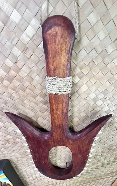 NEW Fijian style war club  #2 with real sharks teeth produced  by Smokin' Tikis