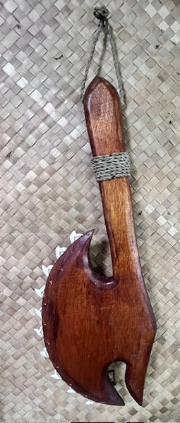 NEW Fijian style war axe with real sharks teeth produced  by Smokin' Tikis