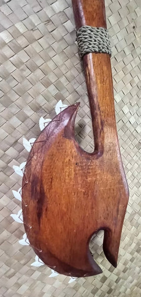 NEW Fijian style war axe with real sharks teeth produced  by Smokin' Tikis