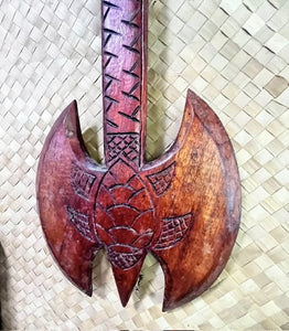NEW Fijian style Battle axe with Turtle produced  by Smokin Tikis