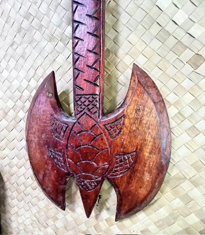 NEW Fijian style Battle axe with Turtle produced  by Smokin Tikis