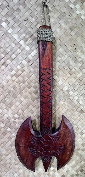 NEW Fijian style Battle axe with Turtle produced  by Smokin Tikis