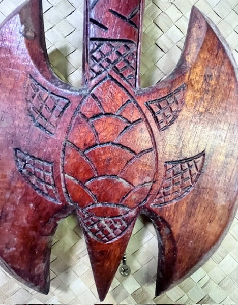 NEW Fijian style Battle axe with Turtle produced  by Smokin Tikis