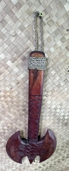 NEW Fijian style Battle axe with Turtle produced  by Smokin Tikis