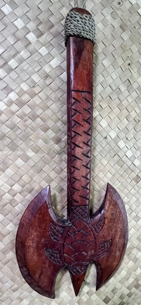 NEW Fijian style Battle axe with Turtle produced  by Smokin Tikis