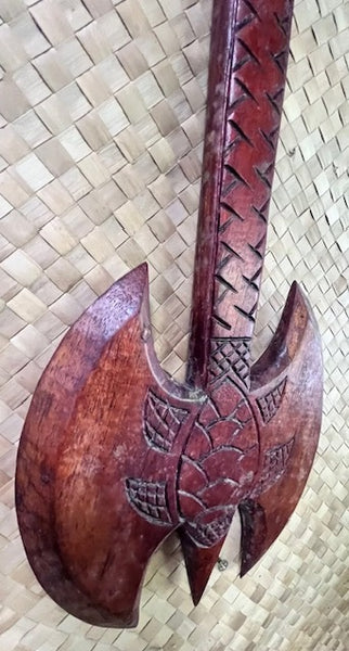 NEW Fijian style Battle axe with Turtle produced  by Smokin Tikis