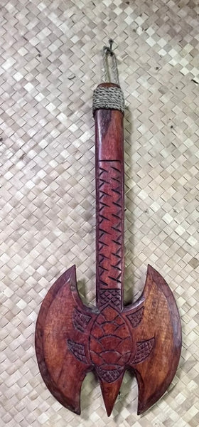 NEW Fijian style Battle axe with Turtle produced  by Smokin Tikis