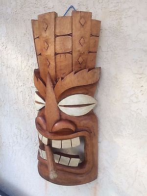 NEW almost 3' tall Giant Cigar Smoking Tiki Mask / Sconce Smokin Tikis  Hawaii