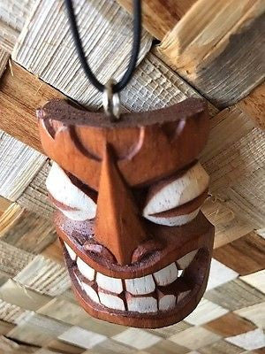 New 3" Happy Tiki Christmas Ornament / Pendant Wood Hawaii