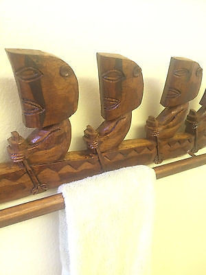 New 3' + Marquesan Outrigger Wall art or Hand Towel Hanger Smokin Tikis