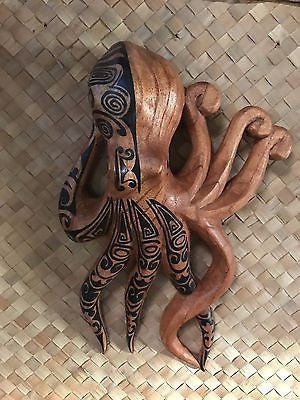 New Wall Hanging Tatooed Octopus Smokin' Tikis Hawaii 1225fx