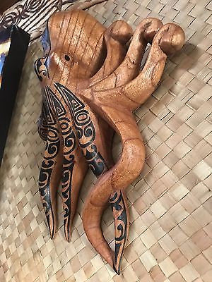 New Wall Hanging Tatooed Octopus Smokin' Tikis Hawaii 1225fx