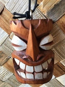 New 3" Happy Tiki Christmas Ornament / Pendant Wood Hawaii