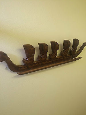 New 3' + Marquesan Outrigger Wall art or Hand Towel Hanger Smokin Tikis