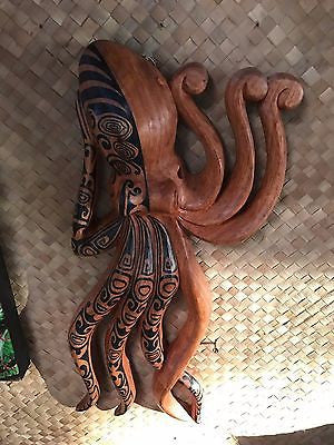 New Lg Wall Hanging Tatooed Octopus Smokin' Tikis Hawaii 1211f