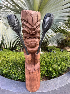 Hawaiian style Torch Holder Tiki Coconut Palm 3'3"