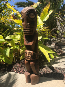 Marquesan Tiki with Skull Coconut Palm 3'3"